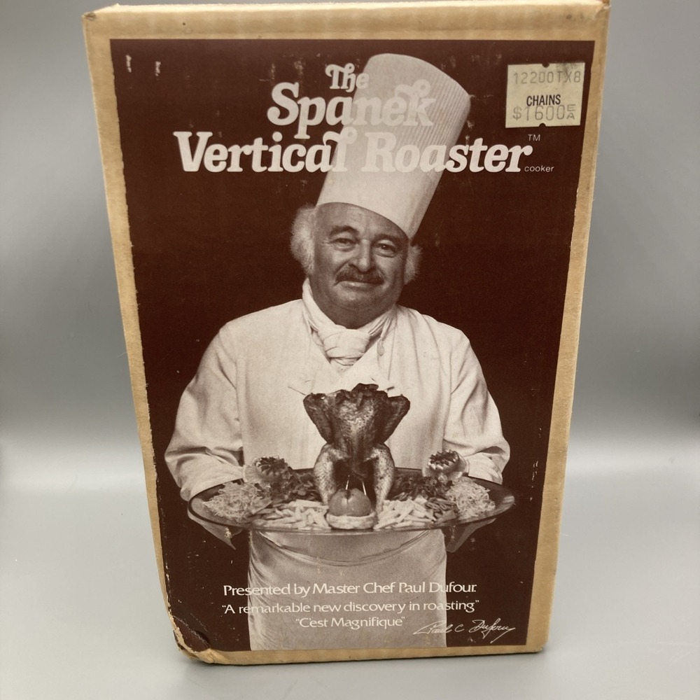 Vintage 70's NIB Unused Vertical Chicken Meat Roaster Signed By Denis Spanek
